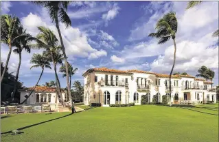  ?? JACEK GANCARZ ?? Merchant banker John K. Castle and his wife, Marianne, sold the former Kennedy family compound — a 1920s-era house, its two outbuildin­gs and about an acre of land with 200 feet of beachfront — to a company associated with seasonal Palm Beacher Jane Goldman.