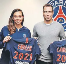  ??  ?? ► Endler posa con la camiseta que simboliza el nuevo plazo que la unirá al PSG.