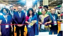  ??  ?? Ambassador for Sri Lanka in Singapore Sashikala Premawardh­ane officially opening the Sri Lanka pavilion at ITB Asia 2019