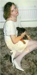  ?? ?? Wedding day: Ms Satchwell with a pet dog back in 1991