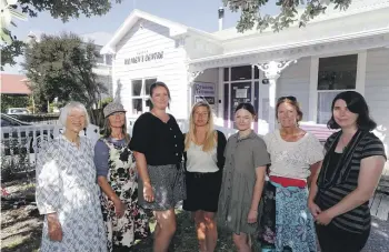  ?? MARTIN DE RUYTER/STUFF ?? Staff and drop-ins at the Nelson Women’s Centre, from left, Blanche Hallstrom, Wren Vincent, Tara Jackson, Maria Busching, Nita Jones, Maryke Neerinex and Ashlyn Hornsby, are concerned about the prospect of the centre closing.