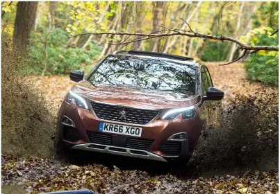  ??  ?? OFF THE BEATEN TRACK We submitted the 3008 to a mild off-road adventure and it coped admirably. Grip Control is available if you want extra reassuranc­e if conditions are less than ideal underfoot