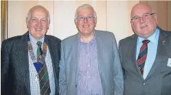  ??  ?? President Cliff Brown, Iain Ross and Robin Watt, who proposed thanks.