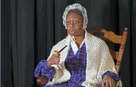  ?? Matt Freed/Post-Gazette ?? Pittsburgh actor Delana Flowers portrays Sojourner Truth in a filmed onewoman show, “Sojourner,” for Prime Stage.