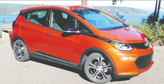  ?? ANDREW MCCREDIE/DRIVING ?? In addition to an increase in battery range, the 2020 Chevrolet Bolt comes in a number of new exterior colours, including Cayenne Orange Metallic.