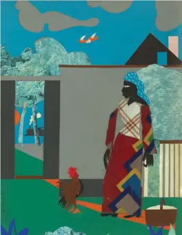  ??  ?? Romare Bearden (1911-1988), Profile/
Part II, The Thirties: Pepper Jelly Lady, 1981. Collage on board. Joy and Larry Silverstei­n. © Romare Bearden Foundation/vaga at Artists Rights Society (ARS), New York. Photo by Peter Harholdt.