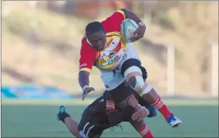  ?? Photo: Nampa ?? Cruising… Unam Rugby Club continued with their perfect run over the weekend when they defeated Trustco United 19-9 during the second round of the Namibia Rugby Premier League.