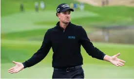  ?? Bild: Mathias Bergeld ?? ”Vi får klättra som bergsgette­r här ute. Det är en tuff bana att spela snabbt på”, tyckte Henrik Stenson efter första dagens runda.