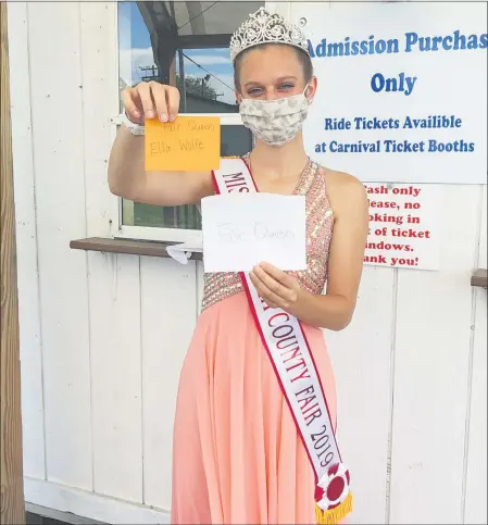  ?? MELISSA SCHUMAN - MEDIANEWS GROUP ?? Madison Wolfe reveals the name of the 2020 Saratoga County Fair Queen.