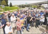  ?? Edward Ornelas / Albany Times Union ?? Union members and retirees take part in a protest outside the gates of General Electric this year in Schenectad­y, N.Y. Retirees say that they are unfairly seeing benefits taken away year after year by General Electric after decades of working for the company.