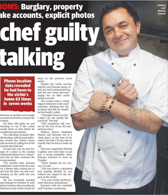  ??  ?? Geelong chef Michael Kawana