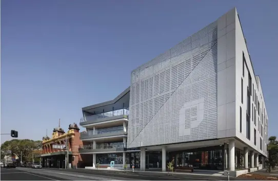  ??  ?? Gray Puksand’s five-storey design for Prahran High School accommodat­es 650 students on a relatively small site.