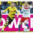  ??  ?? Wieder hier, in seinem Revier: Reus (li.) spielte für Dortmund