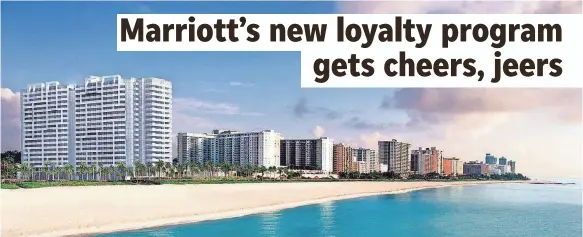  ?? MARRIOTT INTERNATIO­NAL ?? The W South Beach hotel in Miami was part of the Starwood family, which Marriott purchased in 2016. The loyalty programs have been merged.