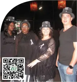  ?? ?? Zama Nene, Jabu Ntoyi, Heidi Rodrigues and Quinton Jansen van Rensburg looking dapper in all black with a touch of white