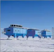  ?? VIA REUTERS ?? The Halley Research Station, a research facility on the Brunt ice shelf, is seen in Antarctica.