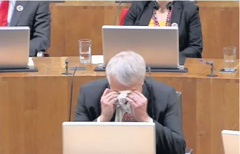  ??  ?? ■ Carwyn Jones pictured in the Senedd as the vote to re-appoint him as First Minister reached deadlock