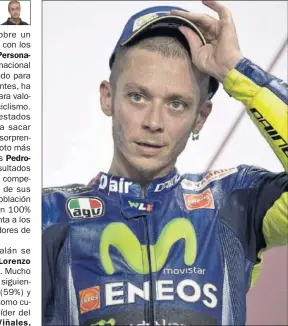  ??  ?? PODIO. Rossi consiguió un meritorio tercer puesto en el GP de Qatar.