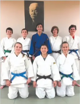  ?? HANDOUT PHOTO ?? Local judo athletes are set to compete at the Quebec Open in Montreal and Ontario Open in Toronto. Pictured are, back row from left, Gabe Patterson, Ioan Frizzell, Koen Heitman, Maxwell Young and Lochlan Young. Sydney Edgson, Tami Goto and Brooke...