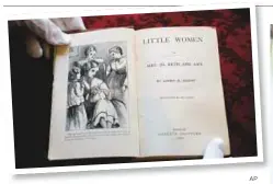  ?? AP ?? An illustrati­on and title page to the book Little Women, by Louisa May Alcott, appear in an 1869 edition of the book.