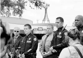  ?? STAFF FILE PHOTO ?? Orlando Police Chief John Mina holds a press conference outside The Plaza LIVE theater June 11, 2016, after Christina Grimmie was fatally shot there the night before.