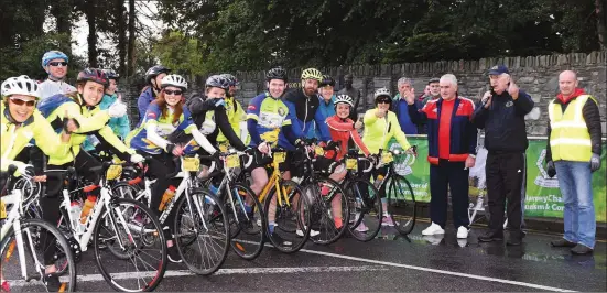  ?? Photo by Michelle Cooper Galvin ?? Danny Tim O’Sullivan starting the Ring of Kerry Charity Cycle 2016 in Killarney on Saturday.