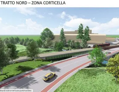  ?? ?? Il nuovo ponte Per la linea verde verrà realizzato anche un nuovo ponte dedicato esclusivam­ente al tram