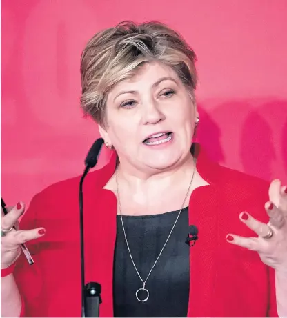  ?? Picture: PA. ?? Labour leadership candidate Emily Thornberry has spoken of her frustratio­ns at trying to hold the SNP to account.