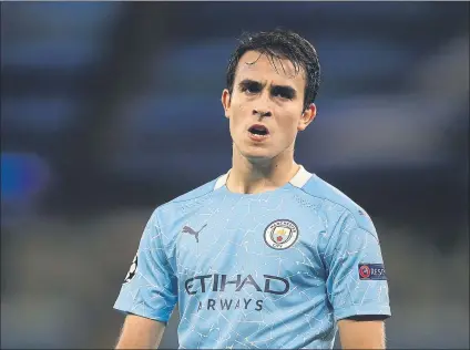  ?? FOTO: GETTY IMAGES ?? El central del Manchester City Eric Garcia debe decidir si acepta la nueva propuesta a la baja del Barça o se plantea otra opción