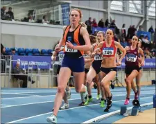  ??  ?? Wicklow’s Emma O’Brien in action in the women’s 3,000m race.