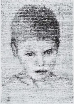  ??  ?? DSM-V Johann K., who was killed under the Nazis at the Spiegelgru­nd children’s clinic, Vienna, 1943; drawing by Manfred Bockelmann, 2012