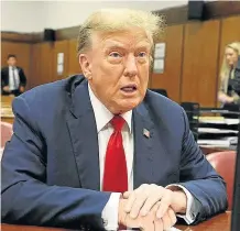  ?? ?? Donald Trump, ayer, en el primer día de su juicio penal.