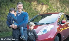  ?? PHOTO: Mark Tantrum ?? Roderick Boys with a Nissan Leaf at his work at the Southern Landfill in Wellington.