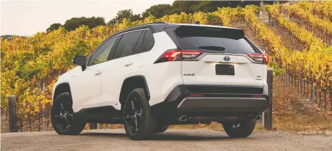  ?? — TOYOTA ?? The 2020 Toyota RAV4 Hybrid runs on a four-cylinder 1.5-L turbo engine with a CVT, for 190 hp.