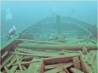  ?? PHOTO COURTESY OF TAMARA THOMSEN/WISCONSIN HISTORICAL SOCIETY ?? The Rouse Simmons, also known as the Christmas Tree Ship, sank on Nov. 23, 1912, in Lake Michigan off the coast of Two Rivers, and is one of the 39 known ships in the proposed Lake Michigan National Marine Sanctuary.