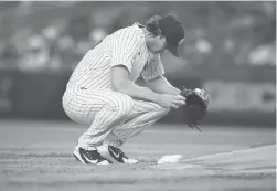  ?? FRANK FRANKLIN II/AP ?? New York Yankees starting pitcher Gerrit Cole pauses before the start of a game against the Toronto Blue Jays on Wednesday in New York.