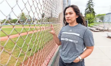  ?? BRITTANY HOSEA-SMALL/USA TODAY ?? “You’d expect that at a DI university, it would be different,” said Aaliyah Rivas who played softball at the University of Nevada, Reno. “But women’s sports still got the bare minimum.”