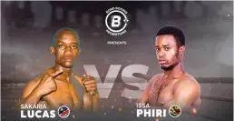  ?? ?? FIGHT NIGHT... Namibian star Sakaria Lukas competes in Botswana this weekend