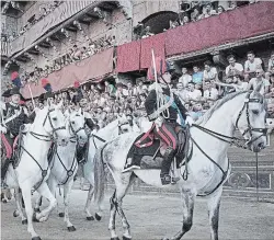  ??  ?? Mounted police join in the festivitie­s of the Palio di Siena.