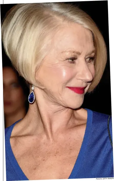  ?? Picture: GETTY IMAGES ?? Epitome of cool: Helen Mirren, 70, wowing the red carpet last weekend