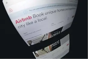  ?? LIONEL BONAVENTUR­E/AFP/GETTY IMAGES FILES ?? Airbnb is asking the federal government to lay out regulation­s without forcing Airbnb hosts to follow “old and outdated rules” for traditiona­l hotels.