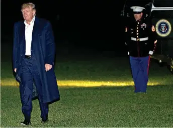  ?? PHOTO: ANDREW HARRER/EPA ?? POWER TO DESTROY: US President Donald Trump walks across the South Lawn to the White House after returning from his 12-day tour of Asia.