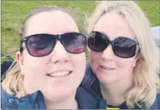  ??  ?? Mairead and Lynda O’Donoghue suporting the virtual Catherine Hogan memorial walk/run for Catherine Hogan.