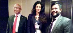  ??  ?? From left: Internatio­nal Chamber of Commerce Sri Lanka Chairman Keerthi Gunawardan­e, Global Alliance for Trade Facilitati­on Vice President Donia Hammami and Industry and Commerce Minister Rishad Bathiudeen