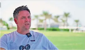  ?? Khaleej Times in Dubai. ?? Liverpool icon Michael Owen during an interview with