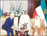  ?? KUNA photo ?? His Highness the Amir Sheikh Sabah Al-Ahmad Al-Jaber AlSabah received on Wednesday President of the Higher Council for Accounts in the Kingdom of Morocco Idris Hatu and his accompanyi­ng delegation. The meeting was attended by Deputy Minister of Amiri...