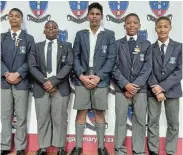  ?? ?? SPORTING STARS: A group of Kabega Primary School pupils recently proved their sporting prowess by being chosen for the PE City teams to participat­e in the EPPSRA sub-union tournament from April 18-20 in Kariega. They are, from left, Ethan Houlie, Libonge Scott, Matthew Haille Slassie, Songezo Fihla and Blake Farmer