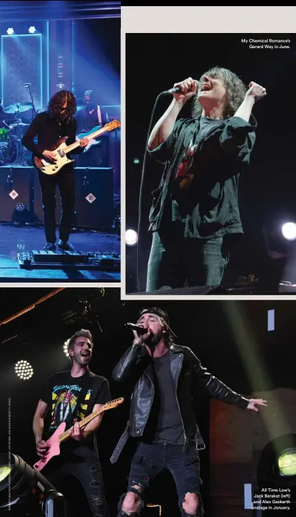  ?? ?? My Chemical Romance’s
Gerard Way in June.
All Time Low’s Jack Barakat (left) and Alex Gaskarth onstage in January.
