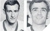  ??  ?? George Burns (left) suffered injury after team-mate Gavin Laing (right) accidental­ly headbutted him during a game in South Africa in 1971.