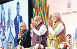  ?? PIB ?? PM Modi and home minister Amit Shah at the NMFT ministeria­l conference in New Delhi.